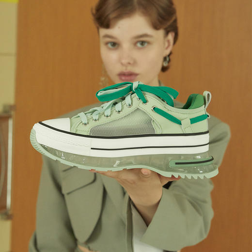 nekomomo2023年夏季新款商场同款牛皮网面气垫厚底运动鞋老爹鞋女10951 商品图2