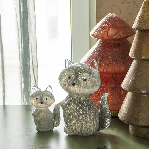 狐狸动物摆件磁粉点点玻璃工艺品 商品图4