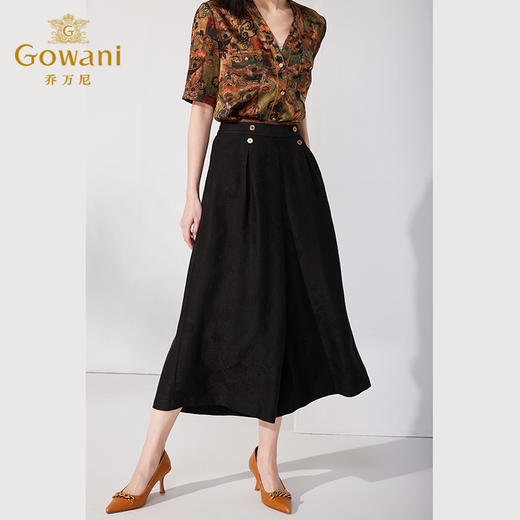 【香云纱】乔万尼香云纱龟裂纹阔腿裤20mm桑蚕丝休闲裤ET2F277 商品图2