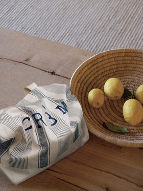 Blue Stripe Canvas Tote Bag