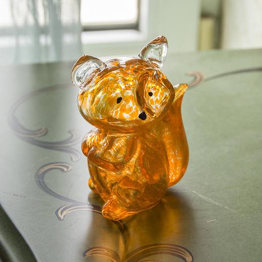 狐狸动物摆件磁粉点点玻璃工艺品 商品图1