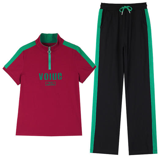 夏季新款，直筒裤广场舞休闲薄款运动装夏装运动服女短袖套装QB-YZ7573 商品图4