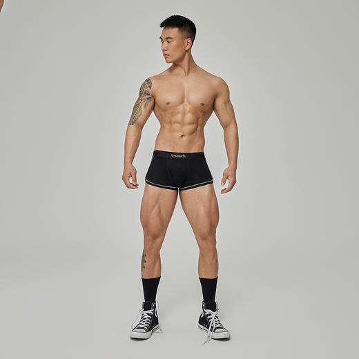 UTOUCH男士个性超薄透气低腰运动平角内裤四角内裤压缩速干短裤 商品图4