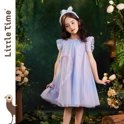 littletime女童渐变色纱裙连衣裙2023夏装新款韩版洋气儿童公主裙 商品图0