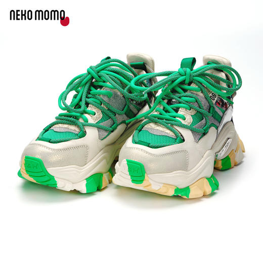 nekomomo老爹鞋女潮ins复古2022秋冬新款牛皮超轻厚底增高运动鞋35891 商品图1
