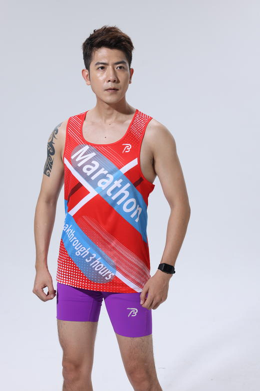 破三体育高端专业系列男女士夏季速干型薄款透气跑步健身运动背心A001 商品图7