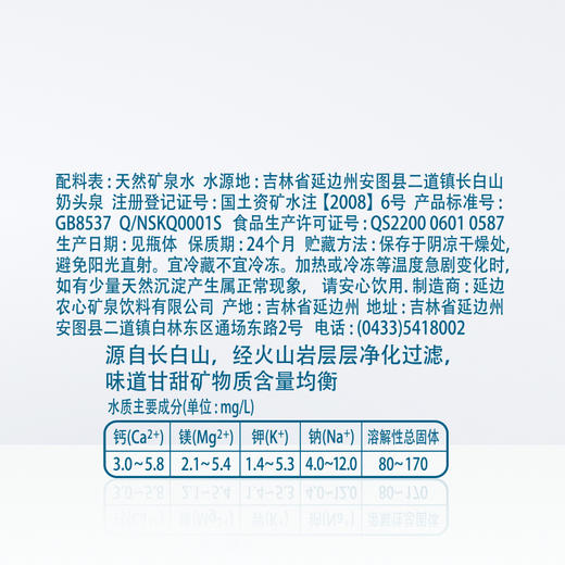 【整箱】农心白山水500ml*20瓶 商品图2