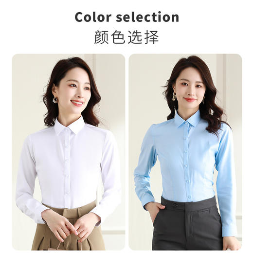 【防水防油防污】罗蒙春秋女装三防功能长袖衬衫女士通勤商务职业工装上班衬衣女 商品图3