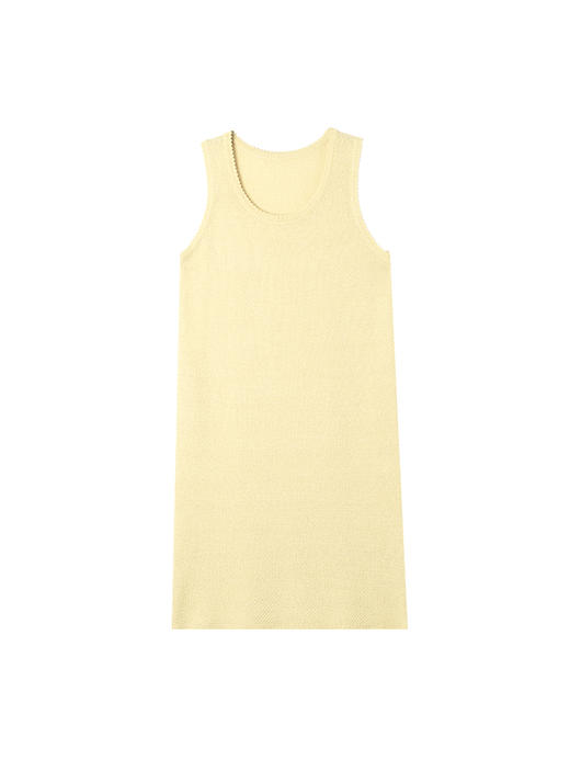 322工房再造经典和纸纱棉纹理针织背心裙2023春夏无袖背心裙B064 商品图4