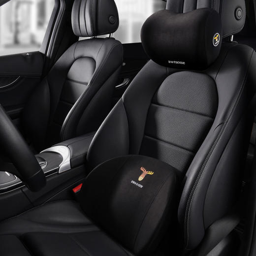 「一“鹿”平安！记忆棉内芯」汽车头枕护颈枕靠枕车用枕头车载头枕颈枕四季车内用品记忆棉腰靠装饰 商品图4