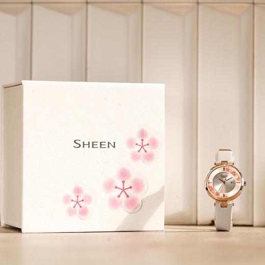 【时计廊】卡西欧（CASIO）女表SHEEN系列时尚女士手表日韩表礼物送女友 皮革表带SHS-C110CGL-7A 商品图3