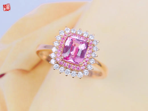 【韵嫣】18K金镶 帕帕拉恰蓝宝石戒指，主石1.56ct 商品图3