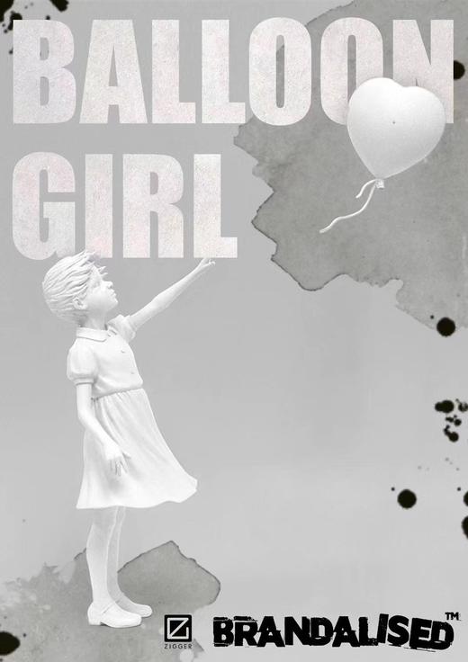 Banksy the girl with heart balloon- 全白 商品图2