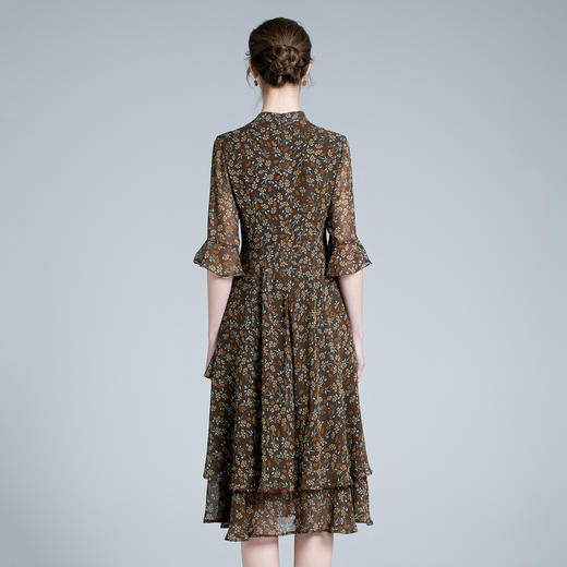 DNO-3DA8940-1碎花连衣裙多层花摆薄款时尚大码宴会可穿裙子 商品图3