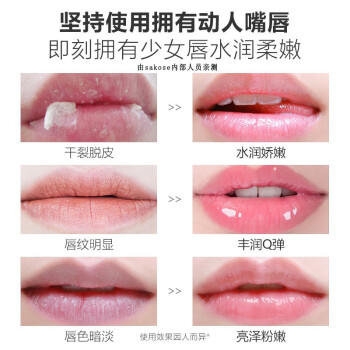 sakose凡士林唇膜13g 夜间睡眠润唇膏淡化唇纹去死皮角质带镜子加唇膜刷 商品图6
