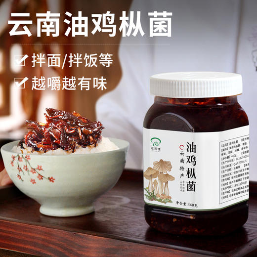 【享受山珍美味】在菌屋云南油浸菌下饭酱 即食云南菌子特产野味小吃下饭菜拌面拌饭菌菇香辣酱 鲜香甘甜菌肉劲道 高品质送礼佳品 460g/瓶 商品图2