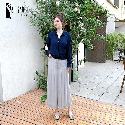 圣三利女装新春秋季纯色休闲外套SL121A10 商品图1