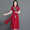 时尚气质，红色中长款连衣裙QYM-TYH-239338-Y 商品缩略图0