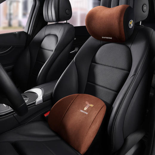 「一“鹿”平安！记忆棉内芯」汽车头枕护颈枕靠枕车用枕头车载头枕颈枕四季车内用品记忆棉腰靠装饰 商品图3