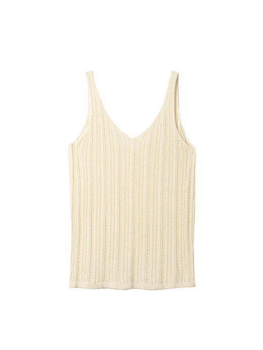 322工房经典再造真丝纹理针织背心2023新夏v领薄无袖打底吊带B071 商品图4