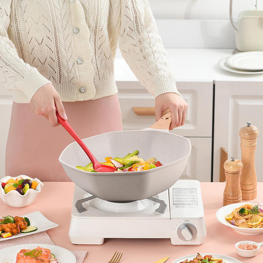 不粘锅麦饭石八角锅 家用厨房炒菜锅平底锅电磁炉、明火通用炒锅 商品图1