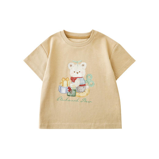 【经典小圆领，内力包条贴身舒适无束缚】女童春夏宽松童装T恤，胸前数码印花工艺，色泽牢固不易脱落，趣味印花弹力针织纯棉男宝宝短袖复古舒适潮-SH 商品图10