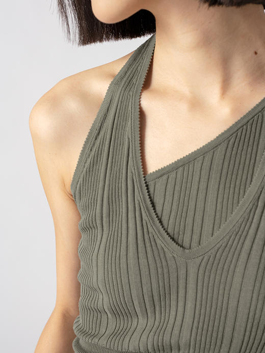 322工房精致造型假两件天蚕丝挂脖背心2023夏款性感针织吊带B075 商品图1