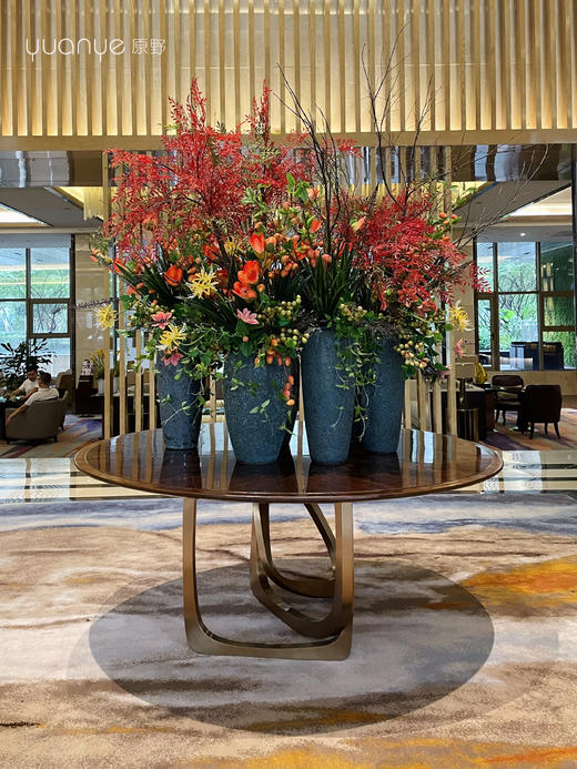 高档假日酒店大堂仿真假花摆设件圆桌大厅售楼商场会所组合装饰花 商品图0