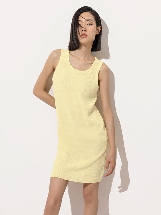 322工房再造经典和纸纱棉纹理针织背心裙2023春夏无袖背心裙B064 商品图3