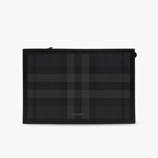 【三】BURBERRY 巴宝莉 男士格纹皮革拉链手拿包 格子 8070205 A1208 商品图0