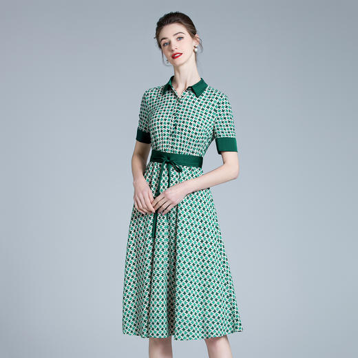 DNO-3DA8857夏季休闲裙子大码收腰显瘦连衣裙 商品图2