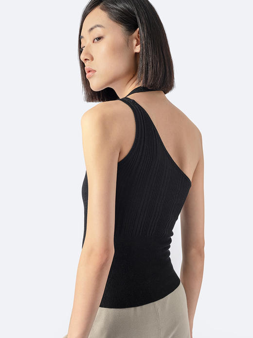 322工房精致造型假两件天蚕丝挂脖背心2023夏款性感针织吊带B075 商品图3