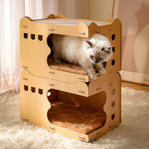 【宠物用品】-一体立式双层可叠加瓦楞纸耐抓可拆卸猫咪玩具 商品图1