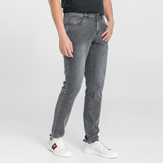 布兰施夏季棉麻混纺透气牛仔裤 商品图1