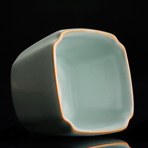 丰子汝窑【高四方杯】开片可养天青汝瓷主人茶杯个人品茗茶盏  115ml 商品图9