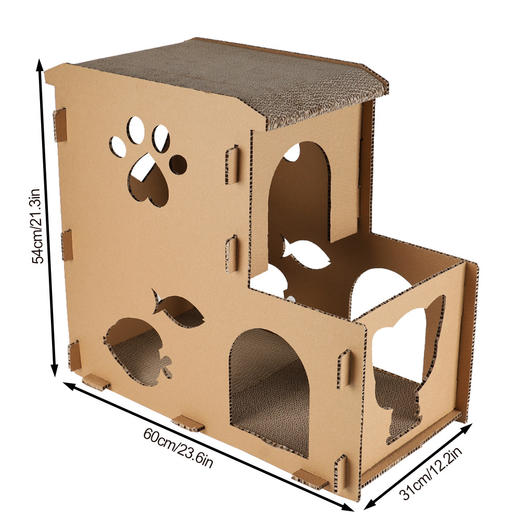 【宠物用品】-创意宠物猫抓板大号瓦楞纸双层猫窝 商品图3