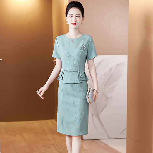 洋气高贵，新款妈妈夏装连衣裙阔太太中年喜婆婆婚宴礼服LC-2356 商品图0