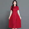 时尚气质，红色中长款连衣裙QYM-TYH-239338-Y 商品缩略图4
