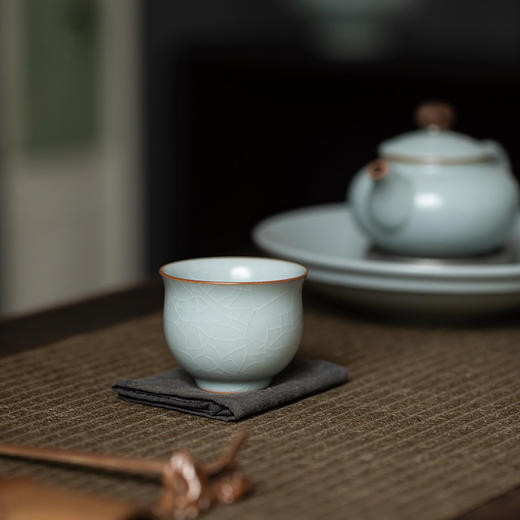 【丰子汝窑】【天青贵妃杯】茶杯手工开片主人杯陶瓷汝瓷单杯子个人品茗杯功夫茶具 商品图5