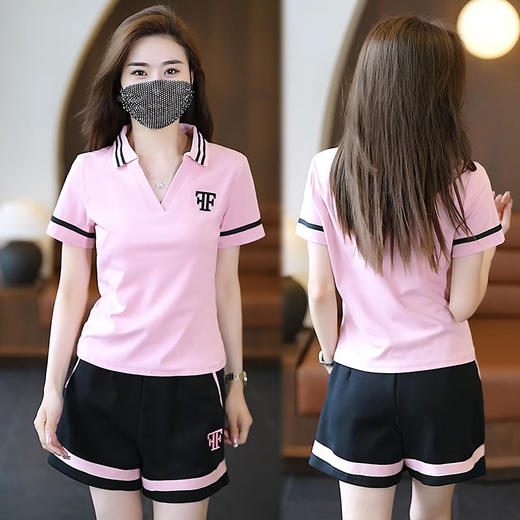 2023夏女运动服套装休闲时尚短袖短裤N-E05-2241 商品图2