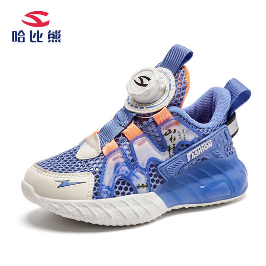 【防撞鞋头，稳固保护】2023夏新女童旋转纽扣单网运动鞋，男童镂空透气凉鞋，便携旋转纽扣穿脱方便，镂空织物鞋面柔软耐穿-SH 商品图14