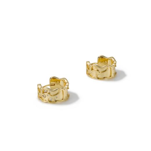 APRESI｜GLINTING Small Meandering Gemstones Mirrored Earrings [波纹小耳环] 商品图5