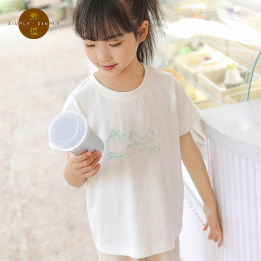 素道天然有机彩棉 儿童纯棉T恤 男女童夏季半袖 全棉透气圆领短袖 商品图4