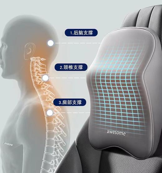 「S+舒享！护颈舒腰」汽车头枕护颈枕记忆棉车用靠枕头枕座椅车载颈椎脖子护腰四季腰靠装饰 商品图1