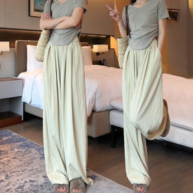 HALVIN DIARY海薇日记夏季慵懒山本裤，阔腿高腰版型，褶皱感纹理，百搭休闲舒适，高品质，不充气【下单后3-5天发货】