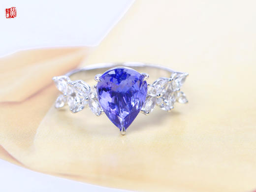 【华光流年】18k金镶坦桑石戒指 商品图0