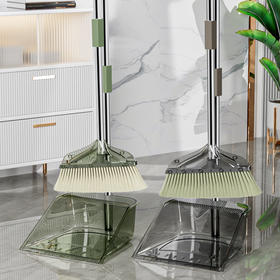 「颜值派！三款配色」透明扫把套装 组合居家日用软毛扫帚簸箕卫生间不粘毛发垃圾铲笤帚清洁工具