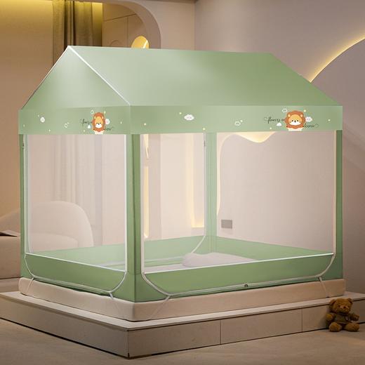 「城堡蚊帐！数款配色」新款城堡款坐床式蚊帐 加密单双人宫廷三开门防摔拉链蚊帐寝具用品 商品图2