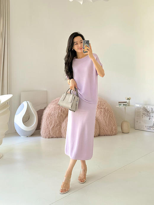 一体织亚麻混纺套装连衣裙 商品图5