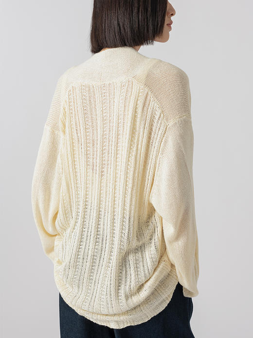 322工房经典再造真丝长袖针织开衫2023新春夏轻薄空调衫外套B065 商品图2